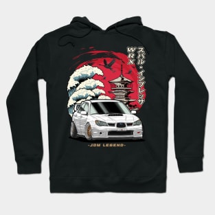 Nippon White Subaru Impreza WRX STi Hawk Eye Hoodie